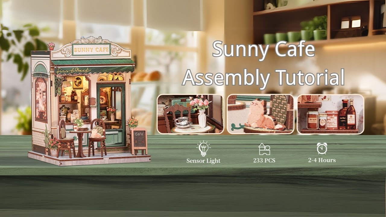 CUTEBEE DIY Miniature House | Sunny Cafe | Assembly Tutorial