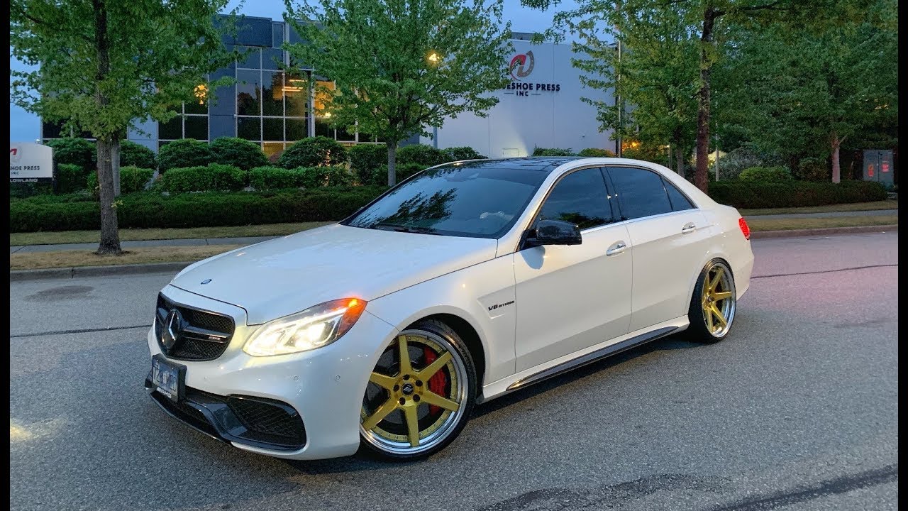 Modified Mercedes AMG E63S with Gold Work Wheels !