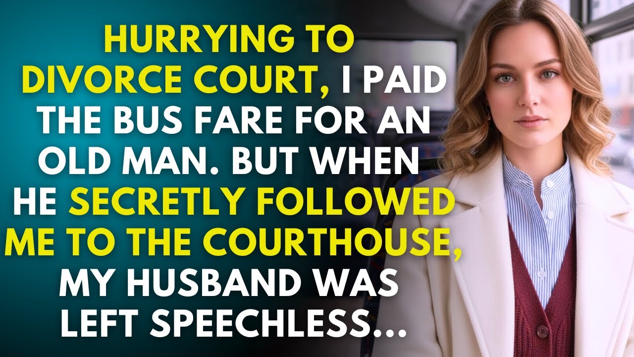 Hurrying to Divorce Court , I Paid the Bus Fare for an Old Man—But When He Secretly Followed Me…