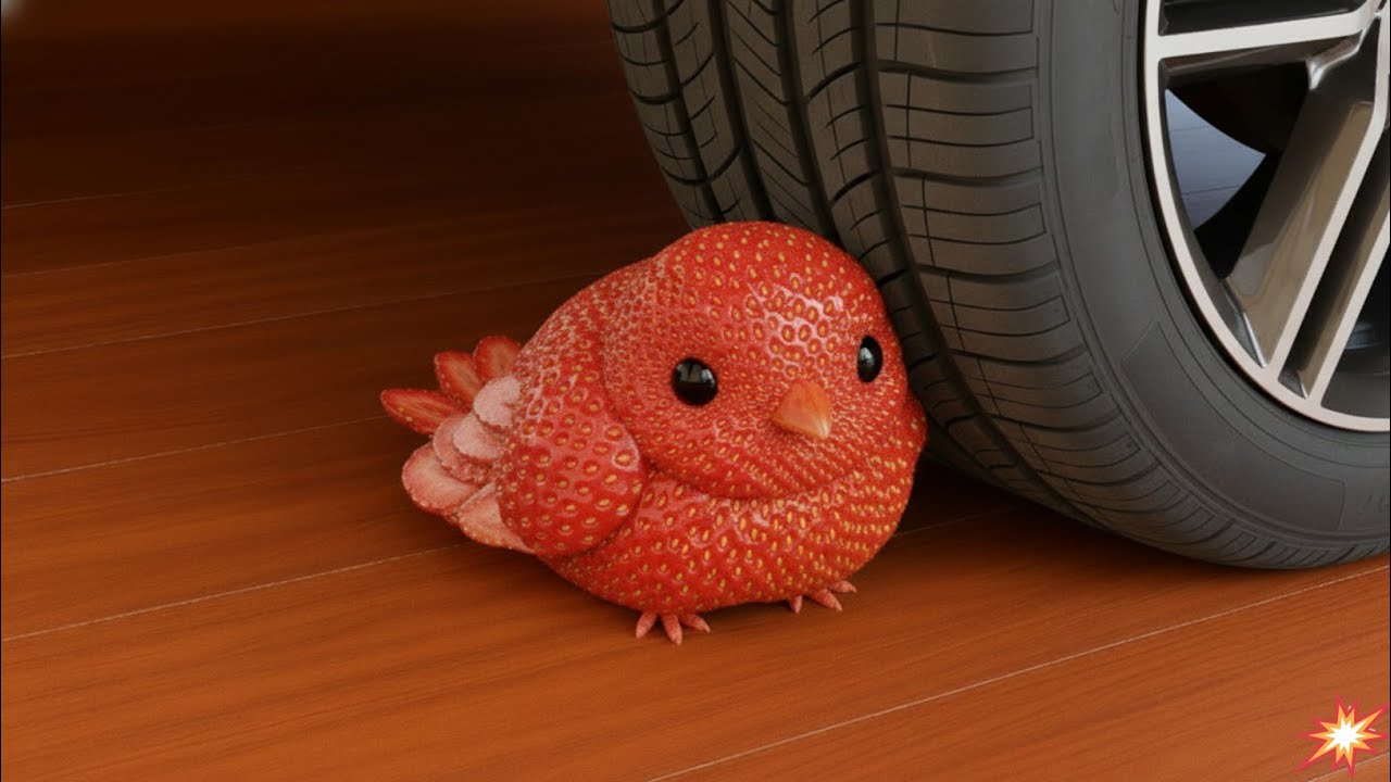 AI Car Crushing Fruit Animals 🍉🍌 | Satisfying CGI Slow Motion ASMR Crunch #oddlysatisfying #aivideo 
