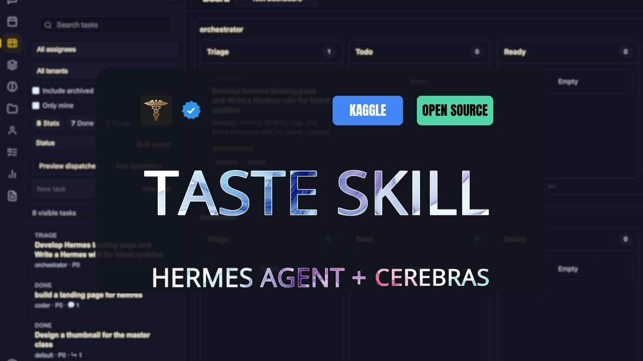 Taste Skill + Hermes + Cerebras: переносимые навыки агентов для улучшения интерфейсов, созданных ИИ