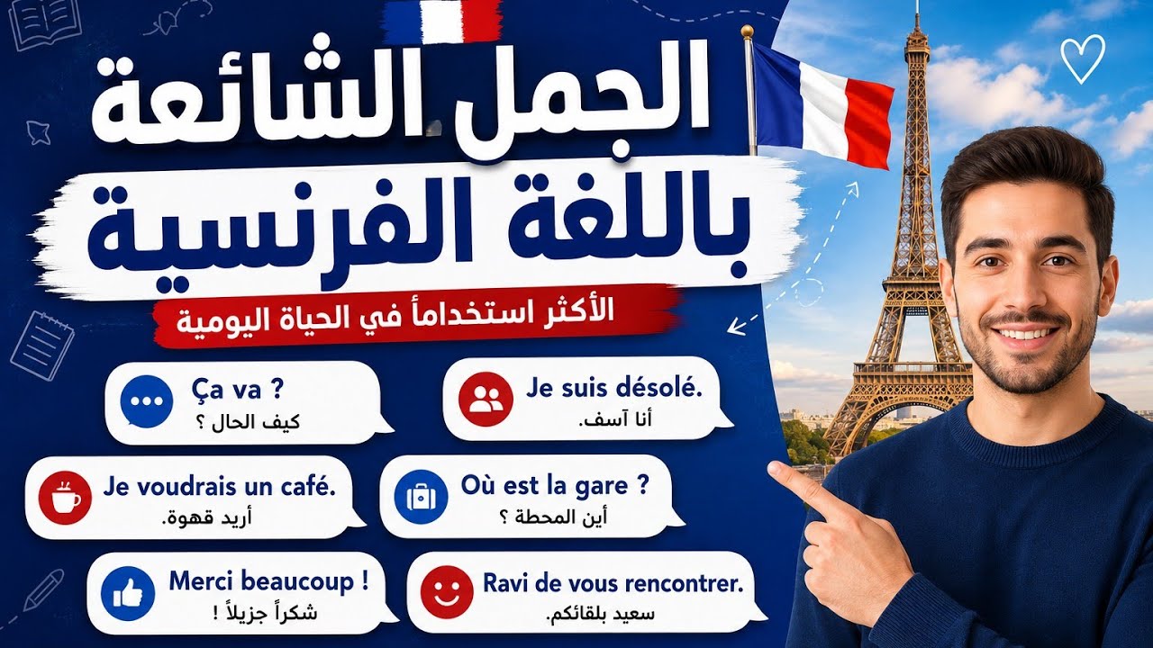 الجمل والعبارات الأكثر استعمالا في اللغة الفرنسية_تعلم اللغة الفرنسية بسهولة 