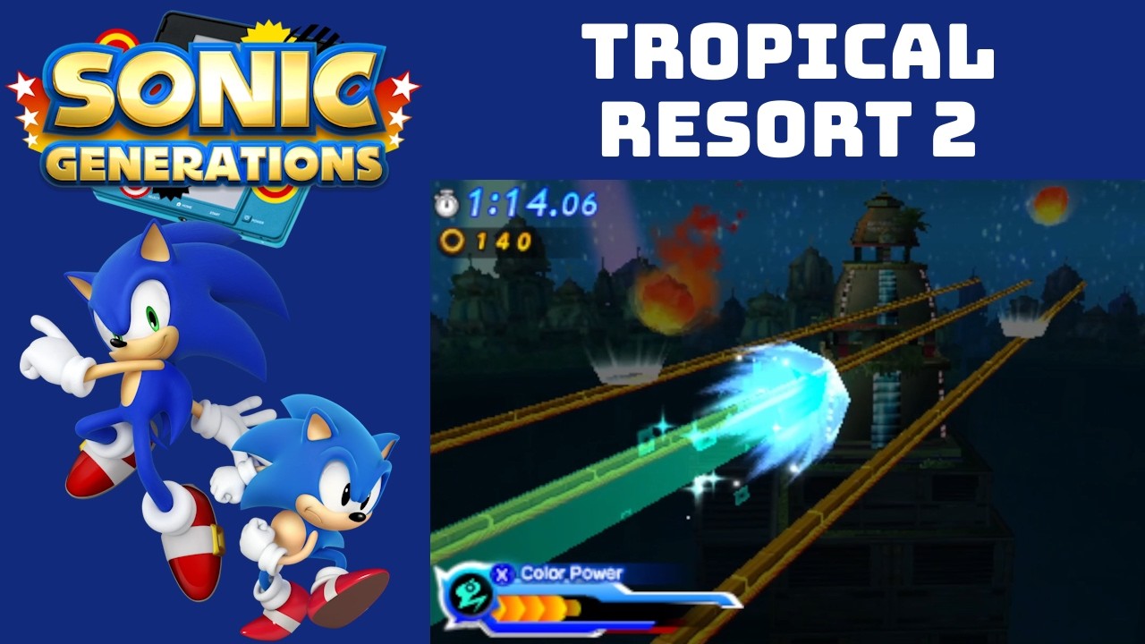 Sonic Generations (3DS) - Tropical Resort (Modern) in 1:21.54