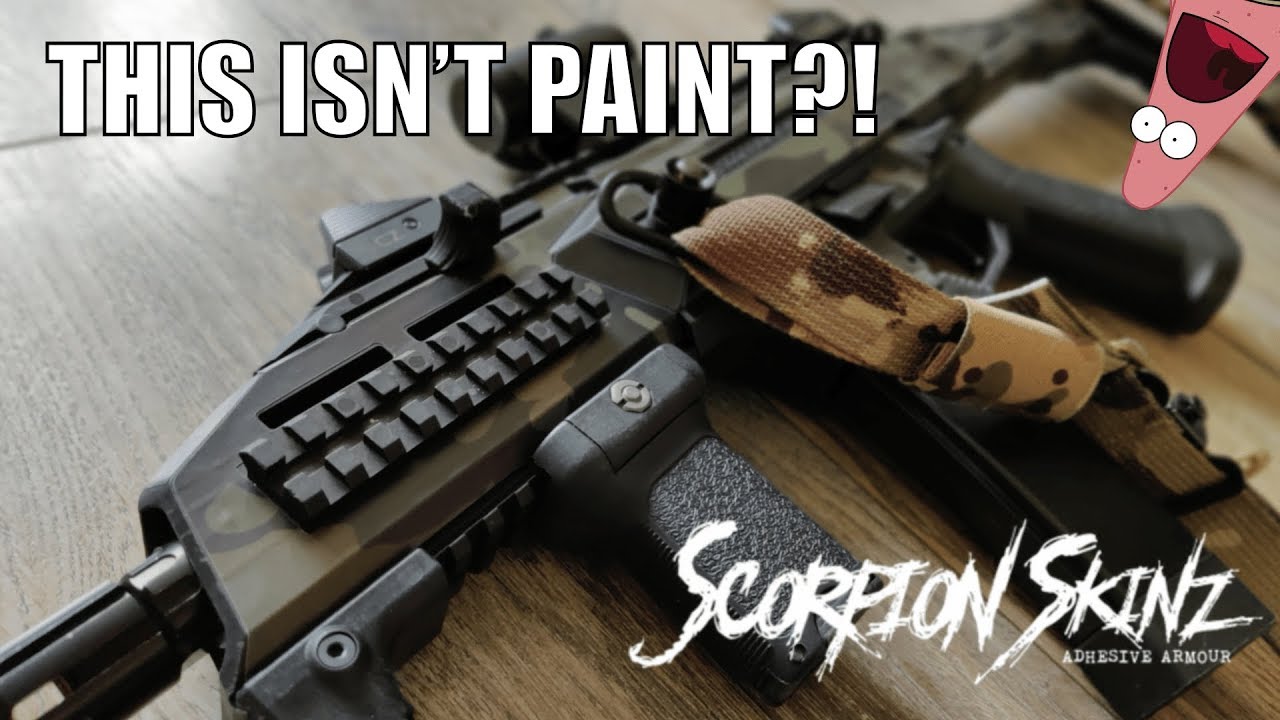 RIFLE PAINT JOB WITHOUT PAINT?! | Scorpion Skinz Review (ASG Scorpion Evo 3A1)