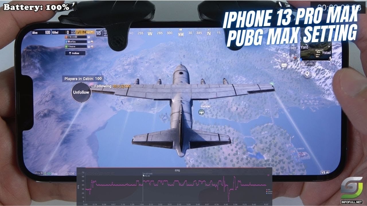 iPhone 13 Pro Max test game PUBG Max Setting