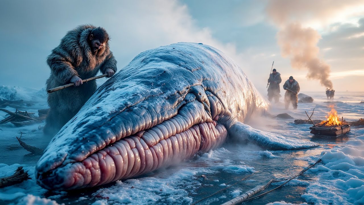 YAKUTIA HUNTERS CUTTING A GIANT WHALE FOR WINTER SURVIVAL 🐋❄️ | Real Life at -71&deg;C