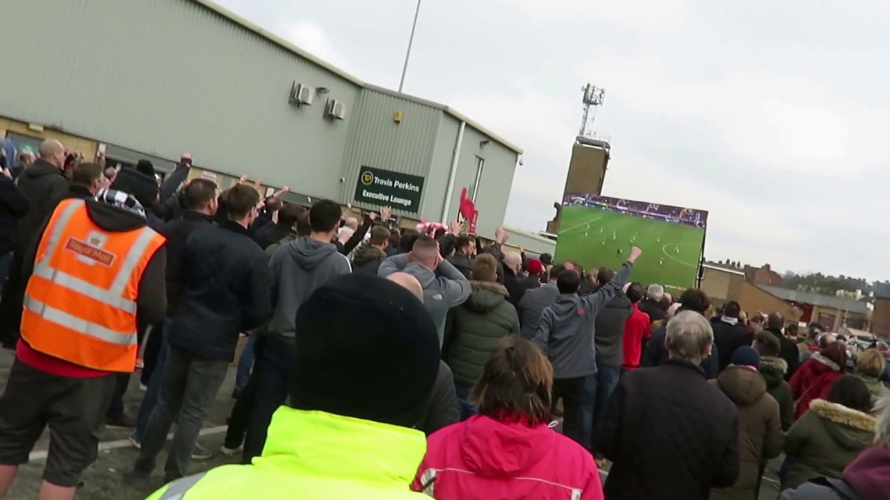 Lincoln City F C Sincil Bank Big screen Burnley v Lincoln city