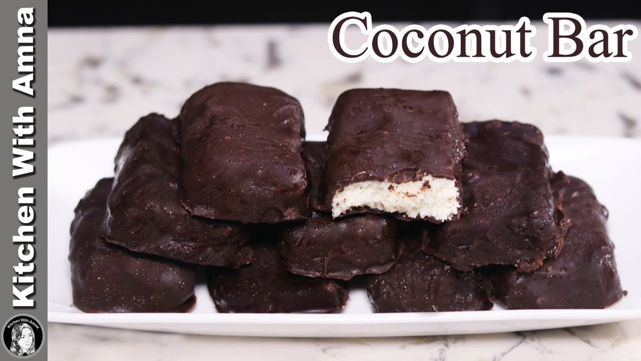 Chocolate Coconut Bar Recipe at Home | Easy Bounty Bar Recipe | Kitchen With Amna