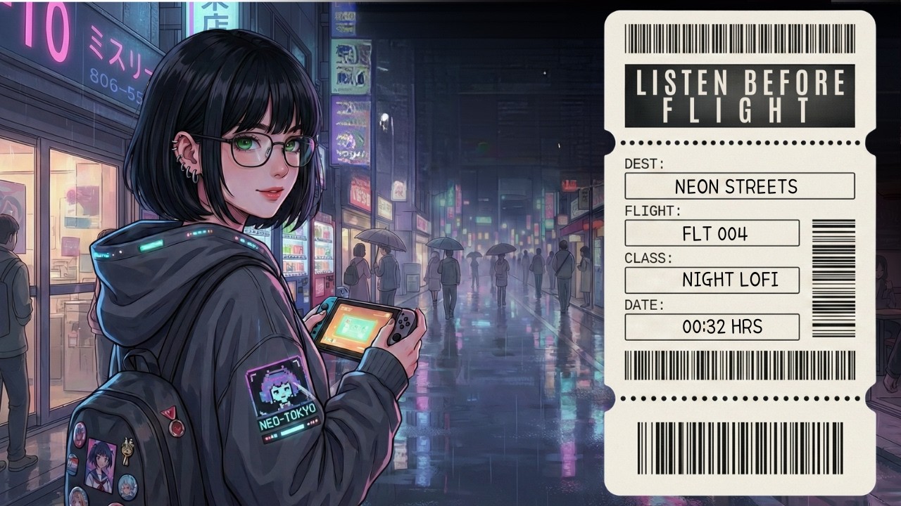 Night Lofi ✈ Neon Streets After Midnight | FLIGHT 004