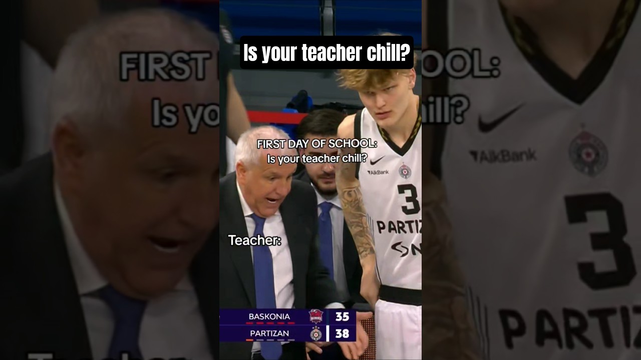 Is Your teacher CHILL? Teacher Obradović and student Muurinen 👨&zwj;🏫🏀 #partizan