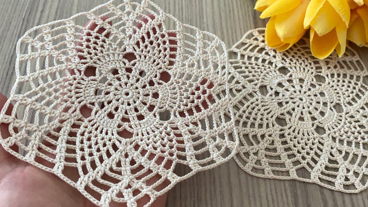 One of the Most Stylish Pineapple Hexagon Crochet Motif Models Step by Step Instructions