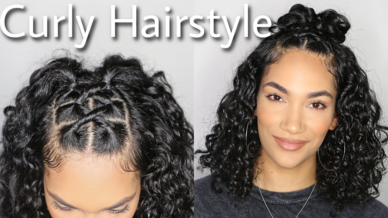Easy Rubber Bands Hairstyle For Curly Hair | Curly Hairstyle