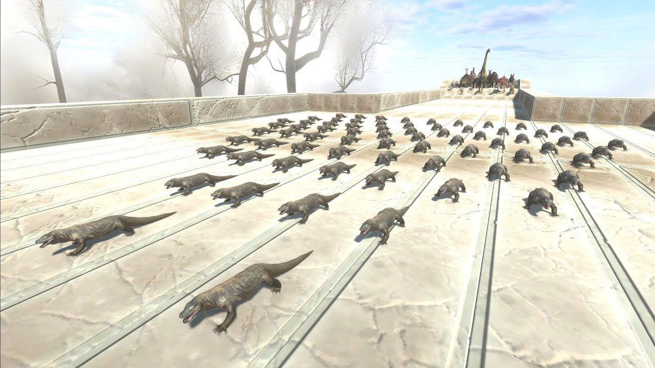 Race to eat 80 KOMODO DRAGONS - Animal Revolt Battle Simulator