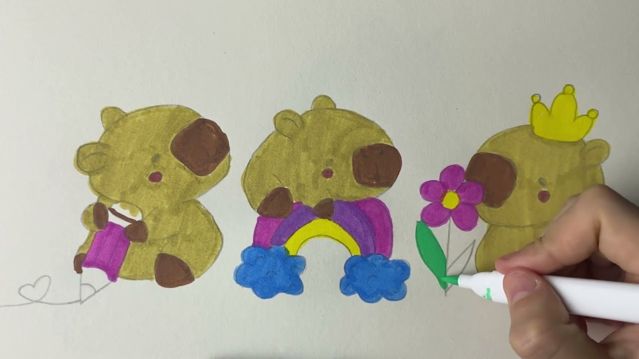Three Capybaras — Three Destinies: Watch till the end! ✨ Art Vlog ✏️💖