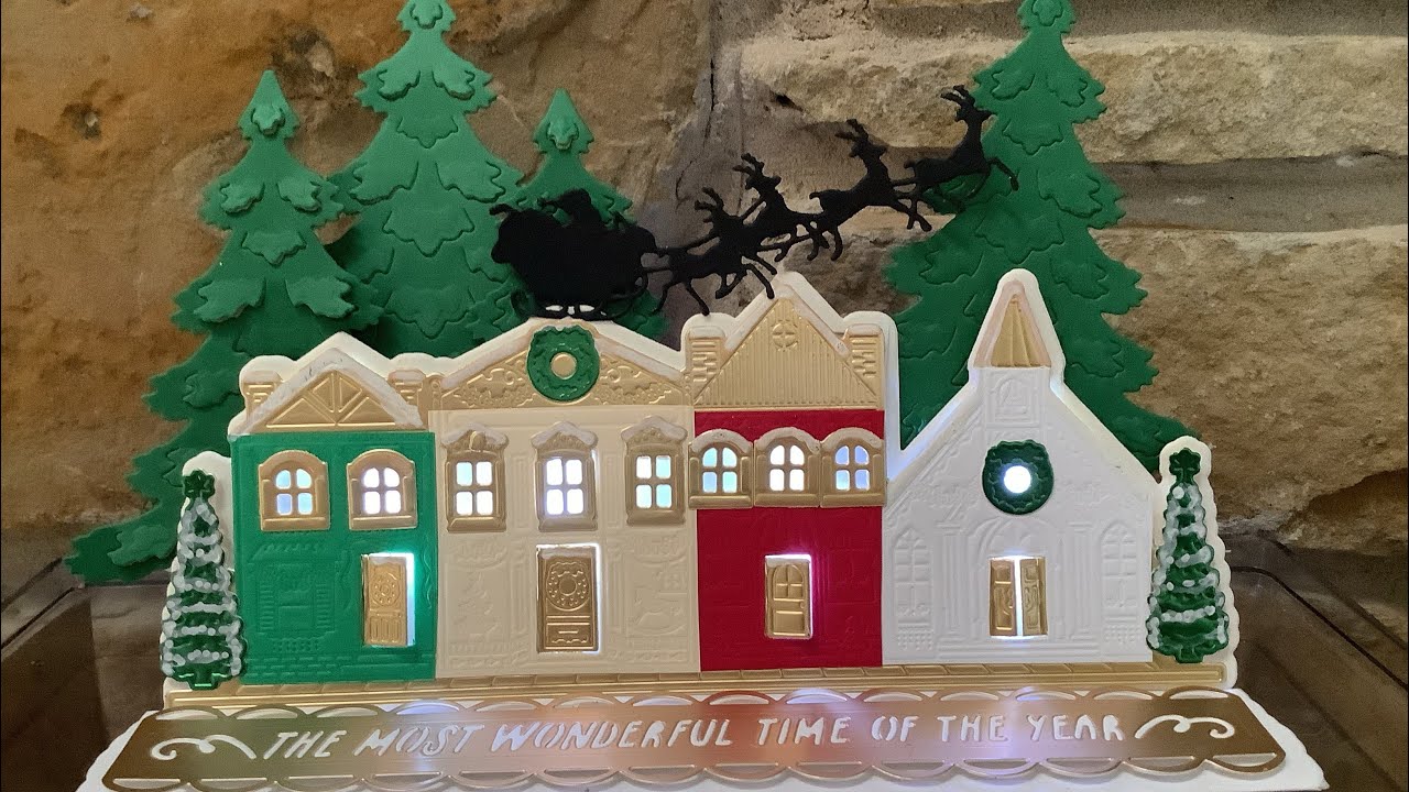 Light up card using Anna Griffin’s 3D Village dies