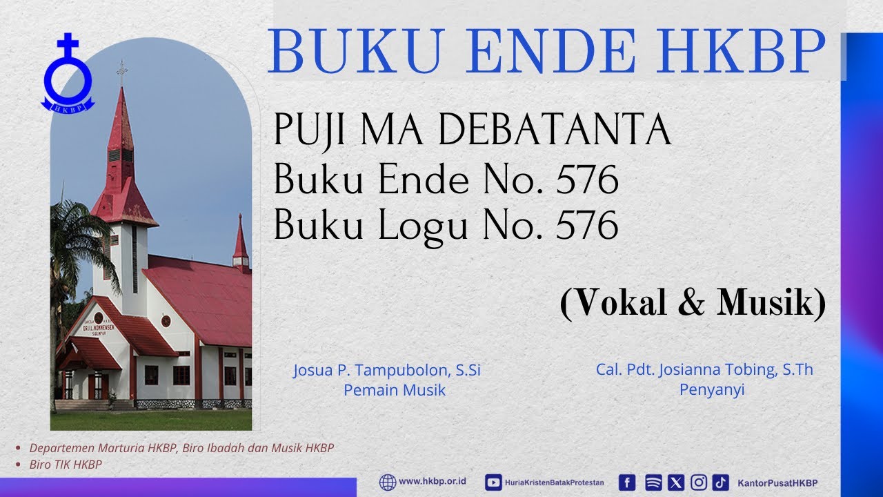 BUKU ENDE HKBP No. 576 Buku Logu No. 576 PUJI MA DEBATANTA  (Vokal & Musik)