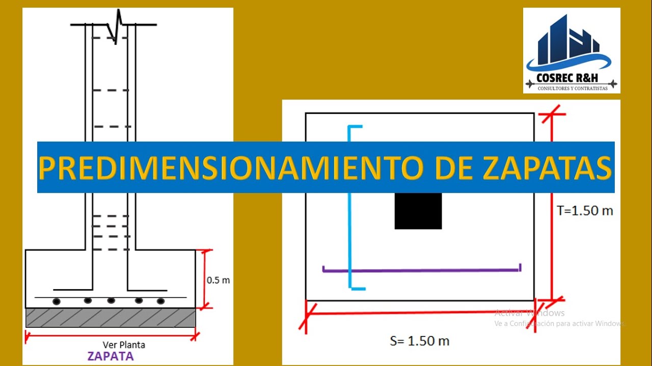 PREDIMENSIONAMIENTO DE ZAPATAS - Fácil y Practico