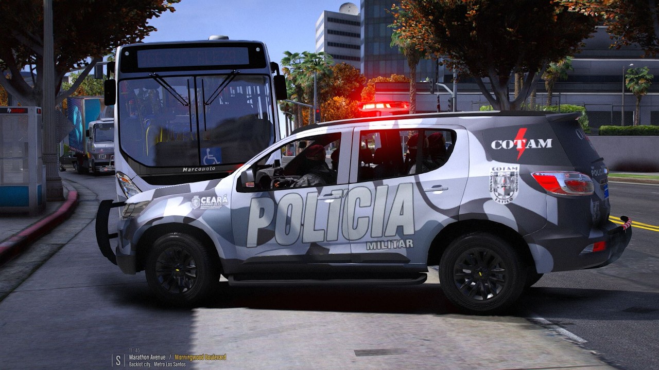 COTAM VAI EM BUSCA DE L4DRÃO DE COLETIVO NO CENTRO DA CIDADE | PMCE - POLICIA NO GTA 5
