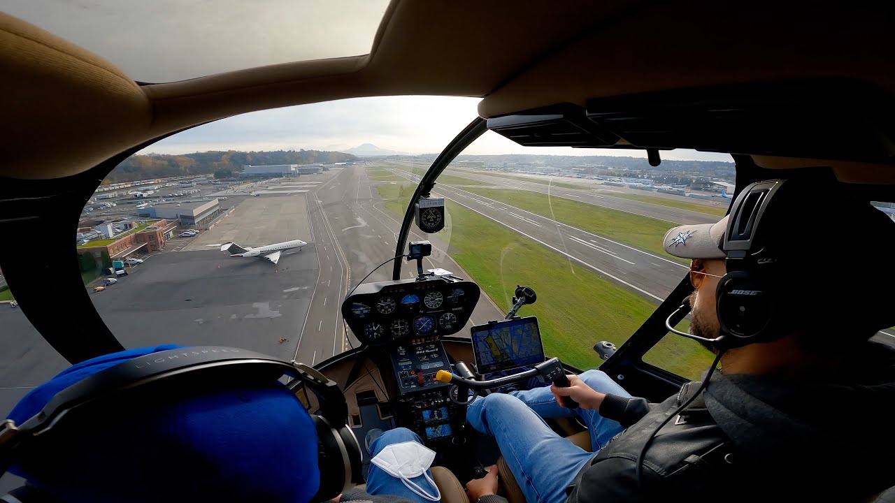 Full Flight: Lunch run to Harvey Field (S43) in a Robinson R44