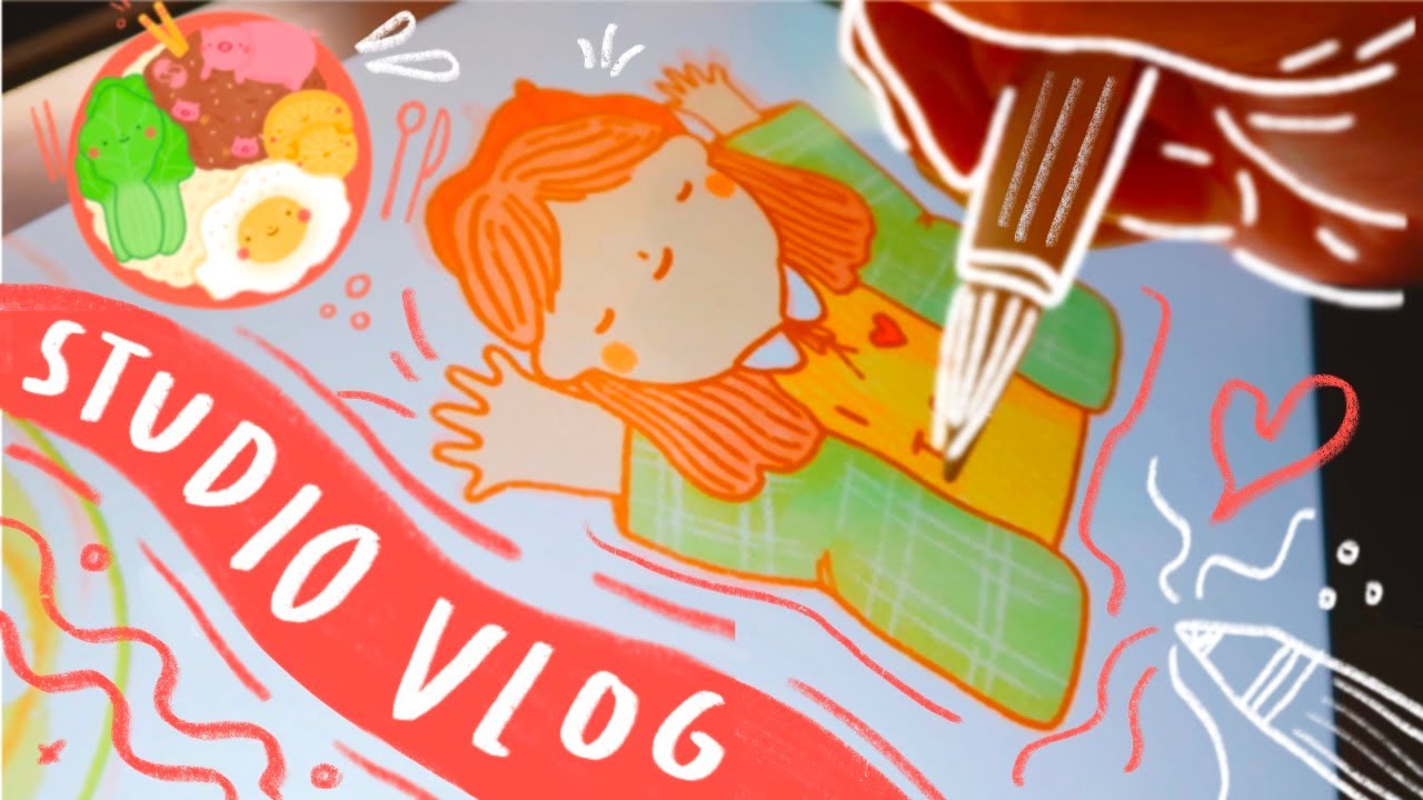 🎨 studio vlog 30. making stickers, stuDYIN, trying oil pastels, and sticker collab! ✨