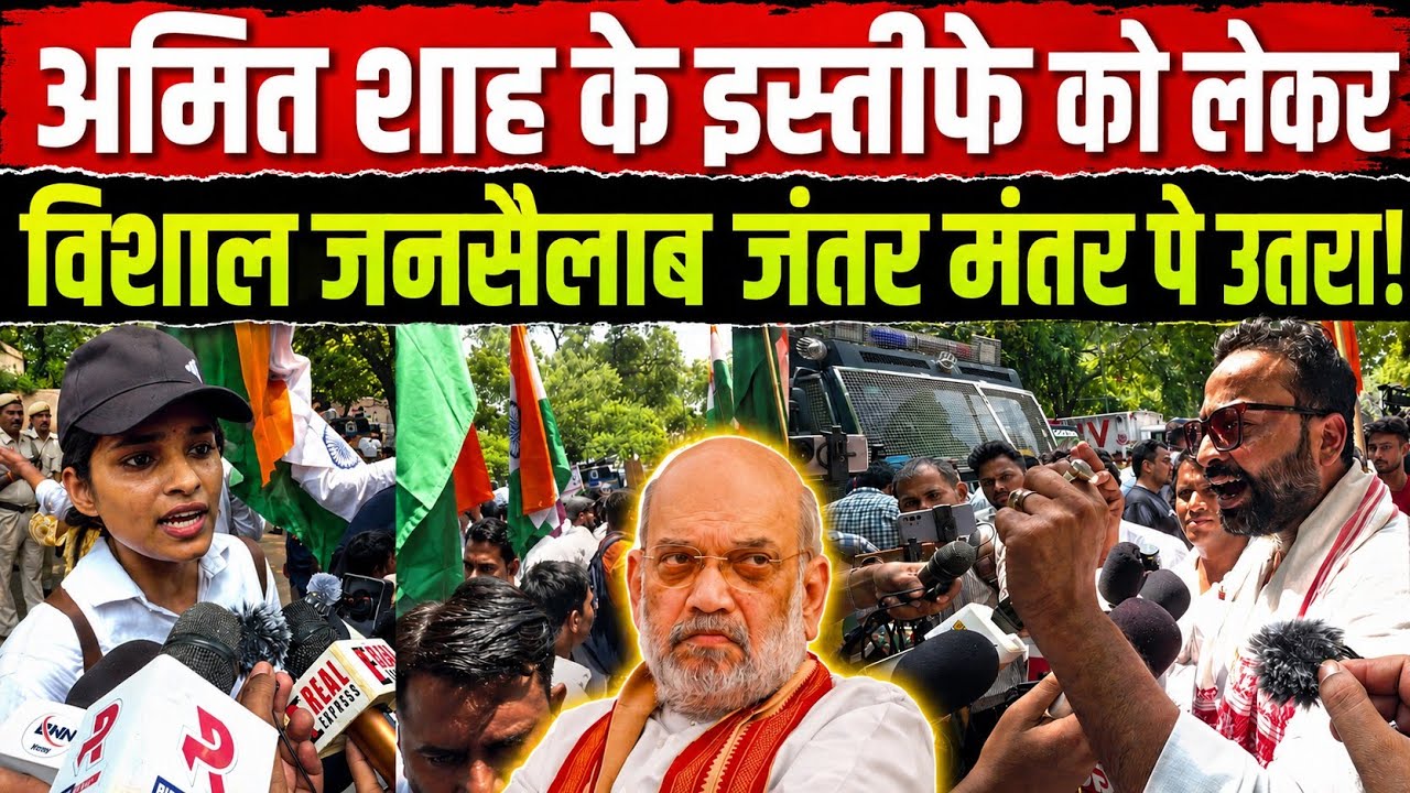 अमित शाह के इस्तीफे की मांग को लेकर जंतर मंतर पर विशाल जनसैलाब! Protest, , Latest Jantar mantar