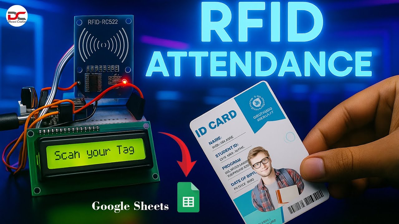 RFID Attendance System with NodeMCU & Google Sheets | Real-Time Student Tracking!| Dharani Creations