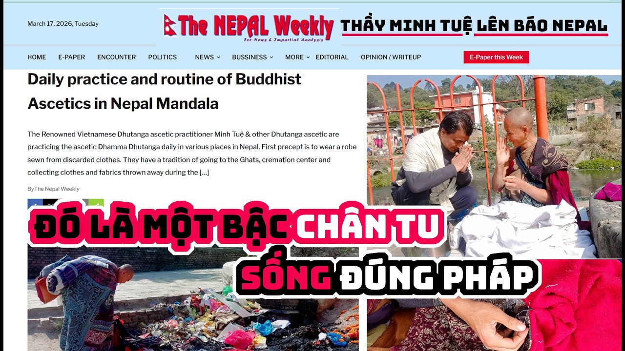 Thầy Minh Tuệ Lên Tờ Báo Uy Tín của Nepal