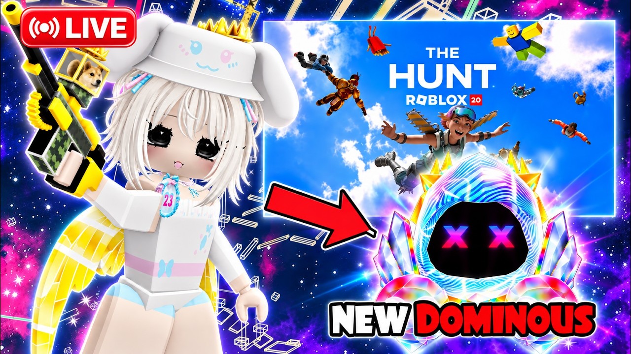 BRAND NEW DOMINUS AND FREE GOLD WINGS The HUNT 20 LIVE EVENT #roblox