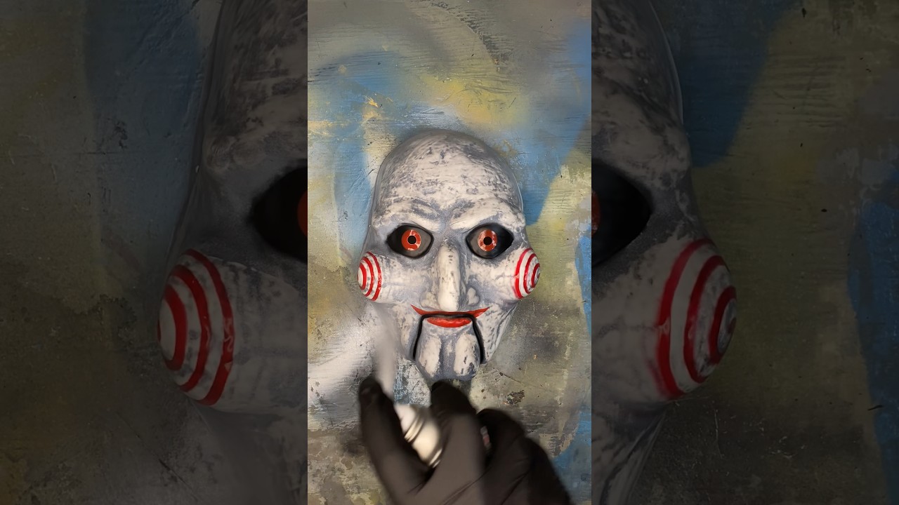 Which Scares You More: Jigsaw or the Final Character? #diy #art #mask #halloween #skibidi #jigsaw