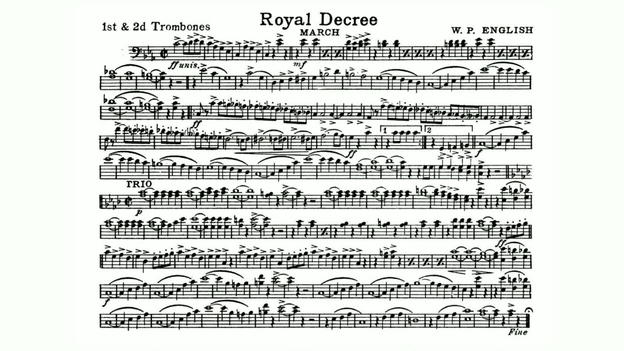 Royal Decree March by ENGLISH - 1st and 2nd Trombone