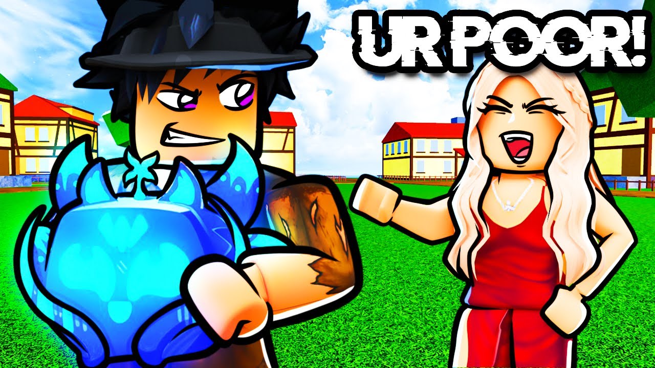 RICH E-GIRL Thought I Was POOR, So I Took Out KITSUNE FRUIT! (Roblox Blox Fruits)