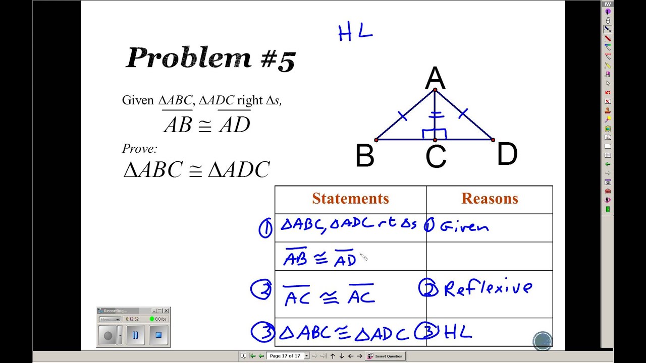 Geometry 4.29 IM2 Writing Two-Column Proofs (SSS SAS ASA AAS HL)