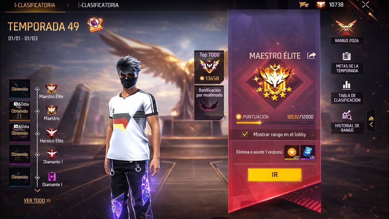 Con esta partida llegué a gran maestro 5 estrellas #freefire  #ipad 
