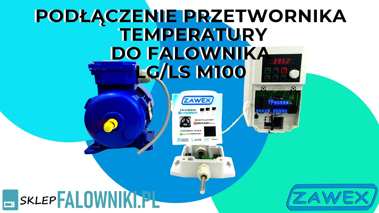 Podłączenie przetwornika temperatury Apar AR553 do falownika LG/LS M100 -sklepFalowniki.pl