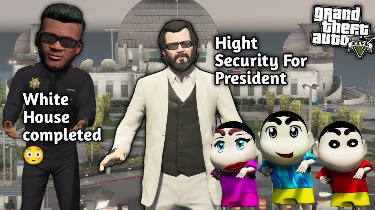 GTA 5: Super Strict Security For President 😳😳Shinchan Shocked Franklin Surprise him😰|| Ps Gamester||