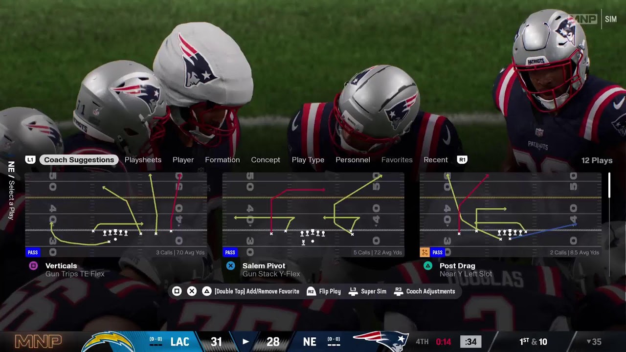 Patriots 🆚 Chargers