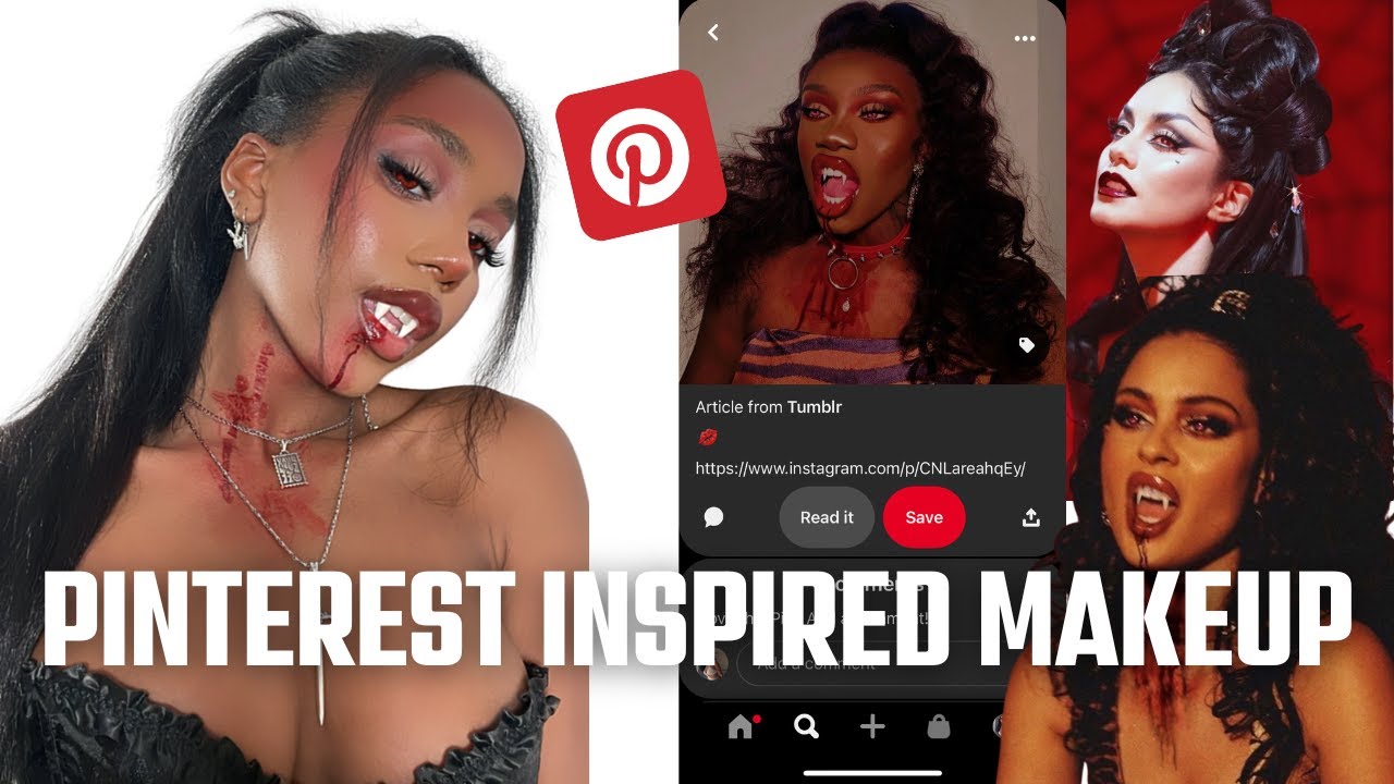 образ вампира на Хэллоуин | макияж в стиле Pinterest