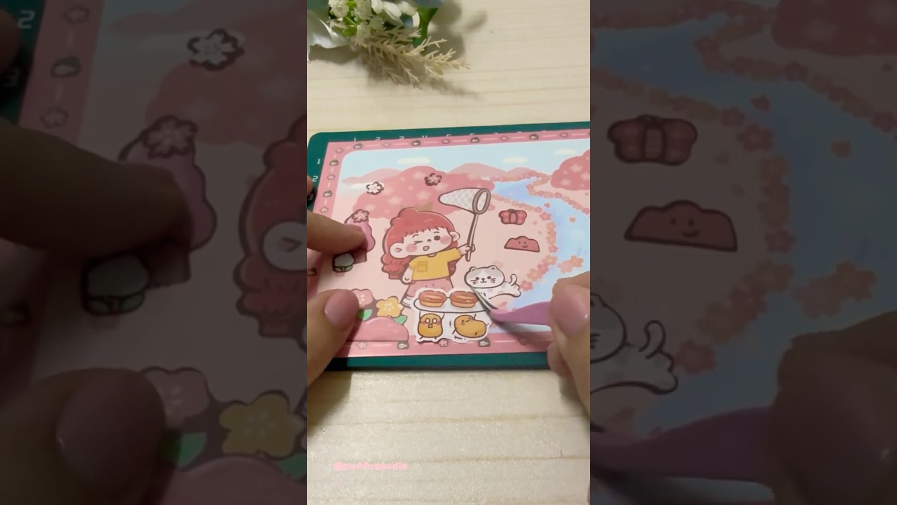 a tiny diy moment 🌸 sticker peeling & placing | calm ASMR