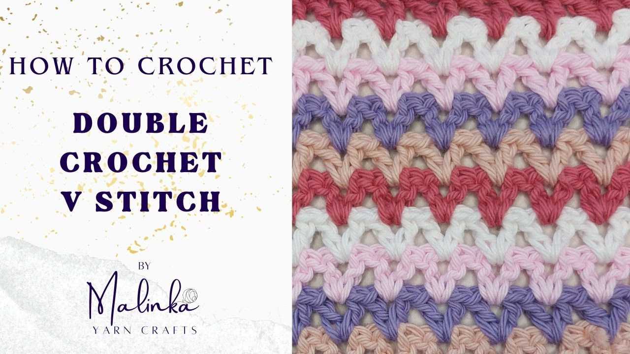 How To Crochet the Double Crochet V Stitch. V Stitch Crochet Tutorial