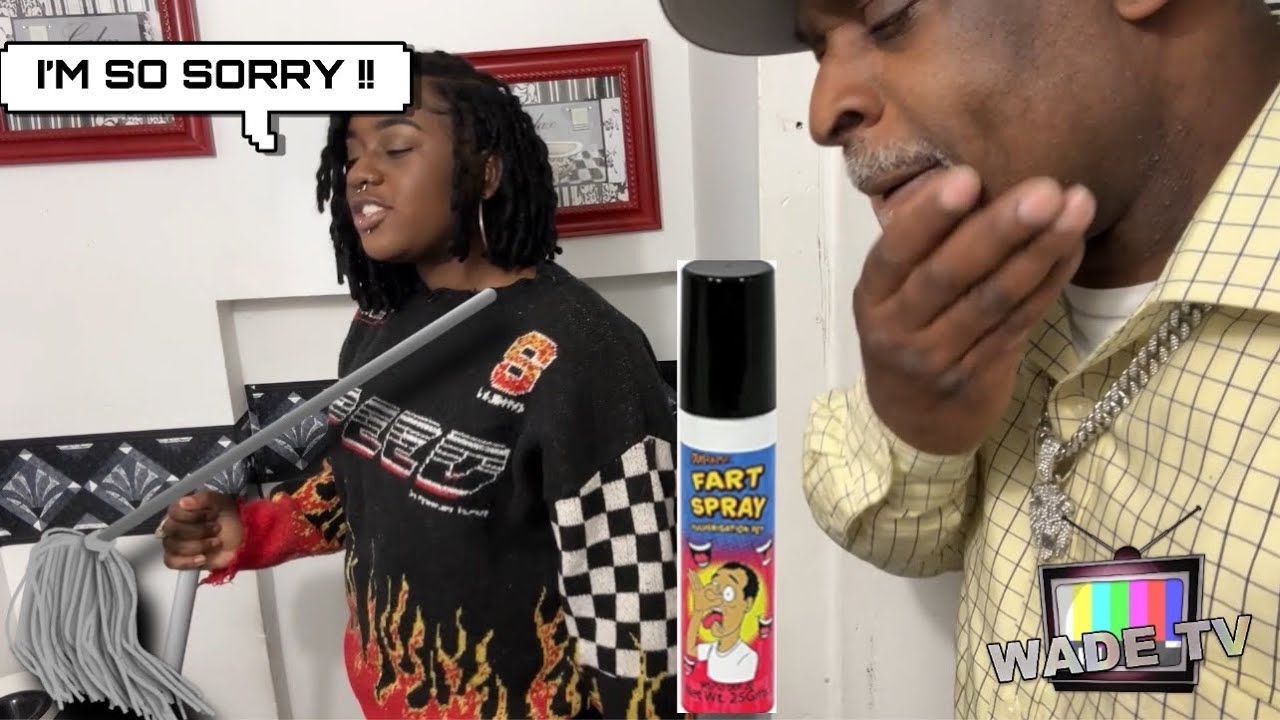 MOPPING THE FLOOR WITH POOP WATER PRANK ON DAD *HILARIOUS*