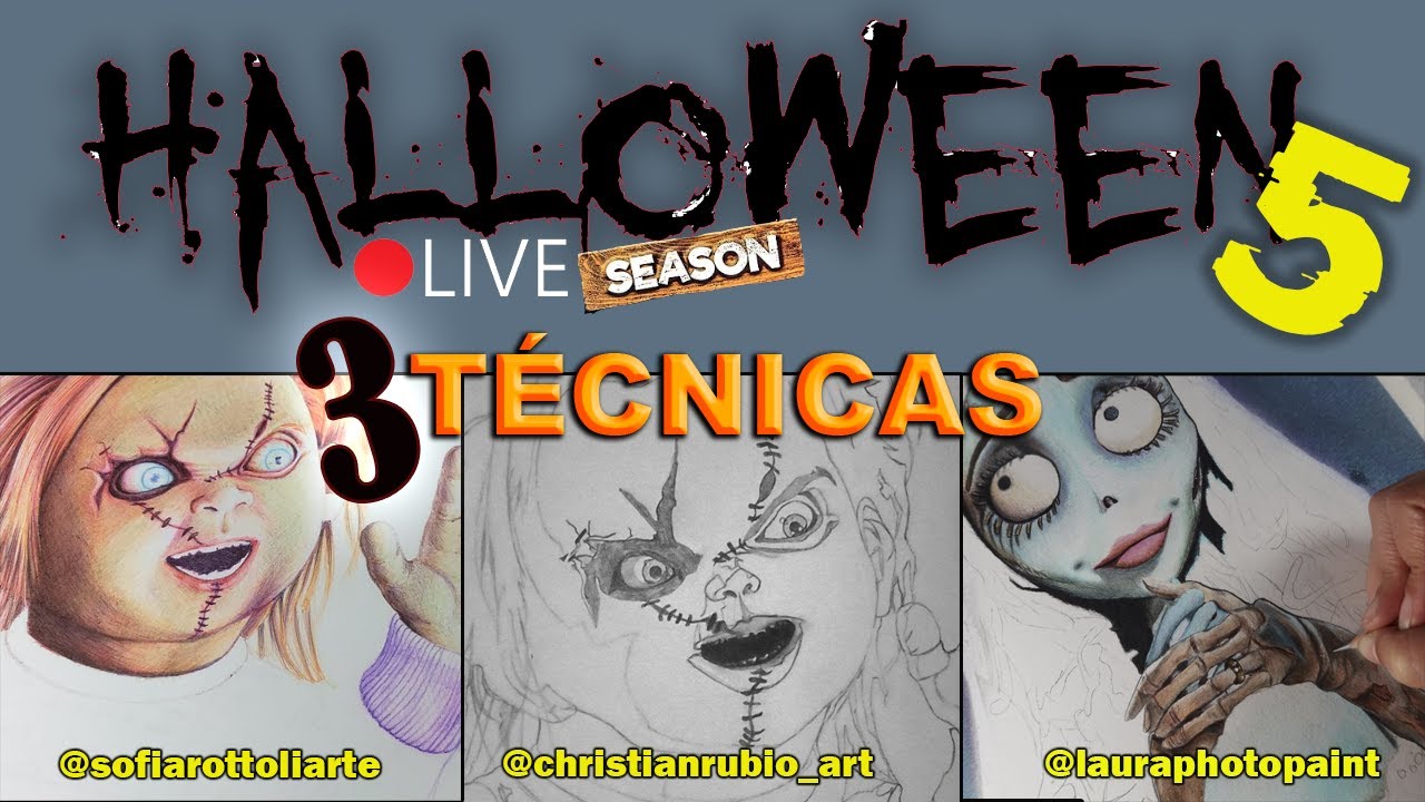 Como dibujar realista con 3 T&eacute;cnicas/HALLOWEEN  invitada SOFIA ROTTOLI ARTE y CHRISTIAN RUBIO ART 5