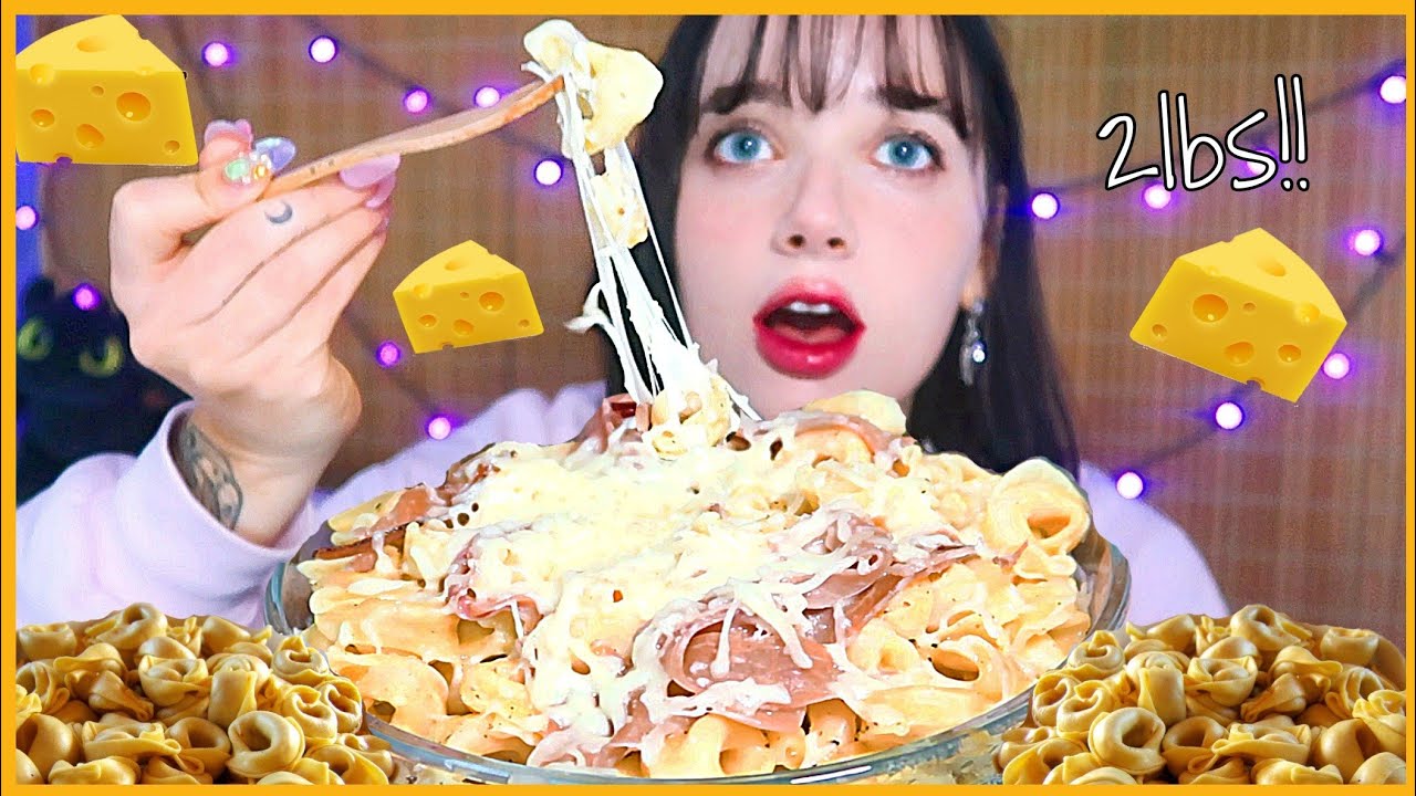 2lbs of cheesy prosciutto and fromaggi tortellini 🧀🍝 mukbang