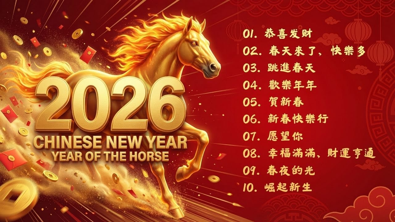 Chinese New Year Songs 2026 【Year of the Horse】 🐎 Best CNY Music Playlist 2026