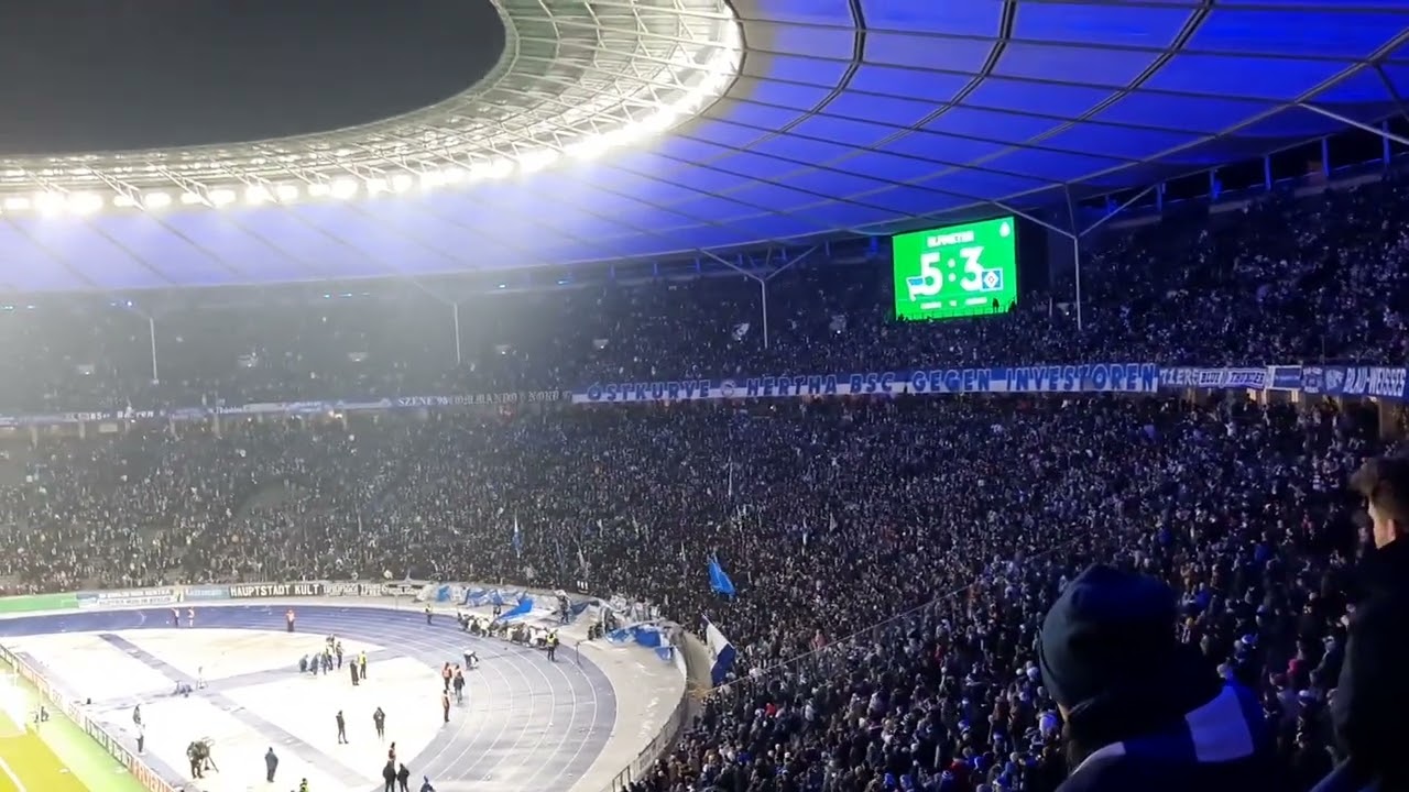 GANZE FEIER DES STADIONS NACH POKALKRIMI GEGEN DEN HSV! Hertha BSC 4:3 HAMBURGER SV DFB Pokal