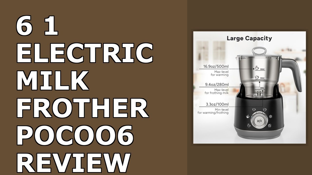 6-in-1 Electric Milk Frother and Steamer with Detachable Cups, Automatic Cold and Warm Foam Review