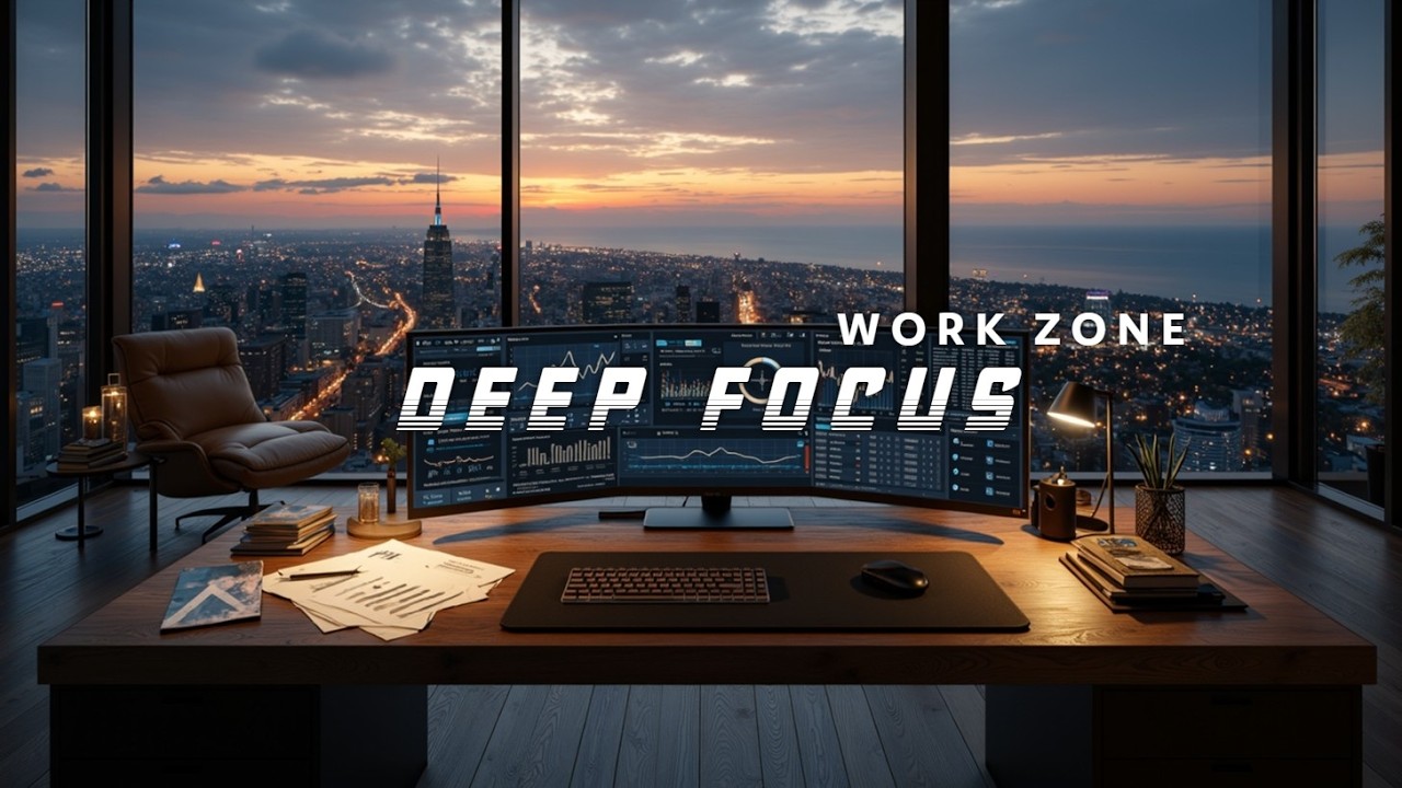 Deep Focus Music for Study & Work | Окружающие Ритмы Продуктивности | Вид на Городские Огни