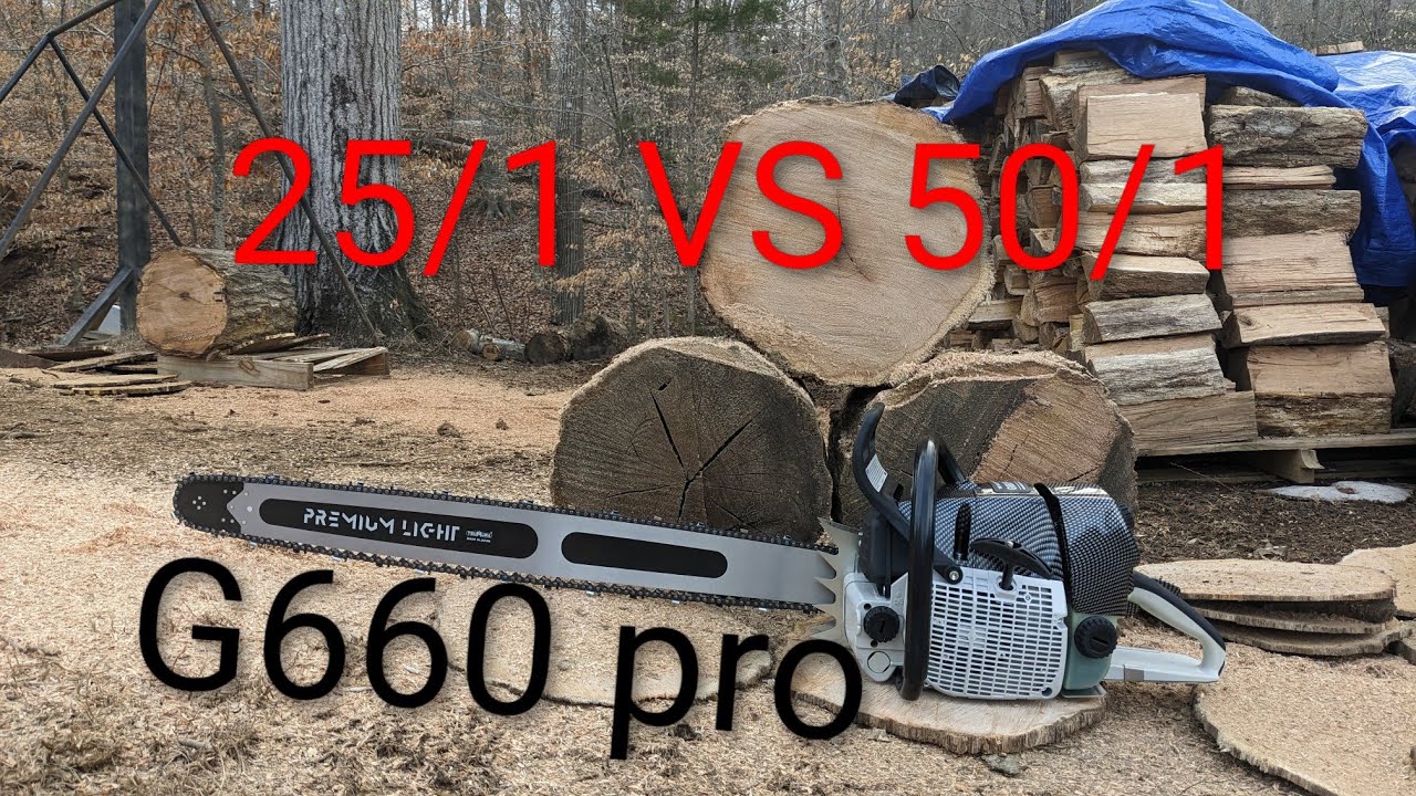 25/1 or 50/1 Which is better #holzfforma #chainsaw #g660pro #stihl #fup #subscribe 
