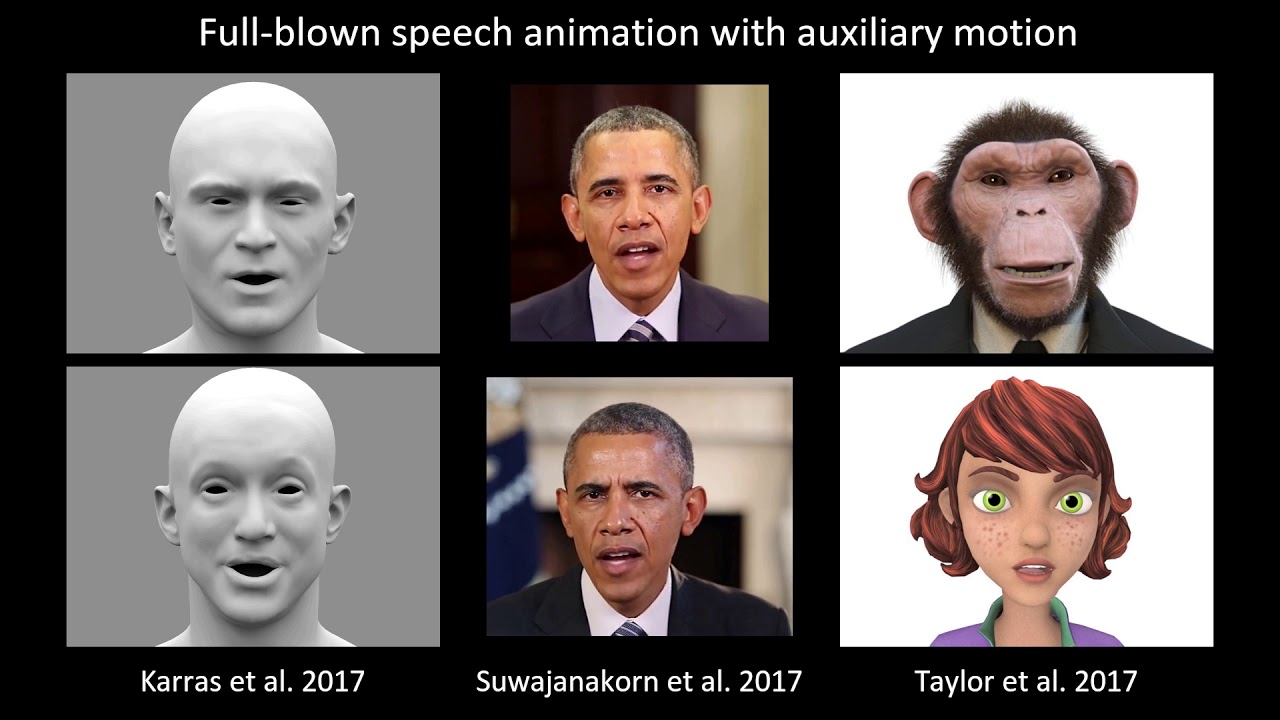 Speech and Facial Animation at SIGGRAPH 2017 -- comparison of technical papers