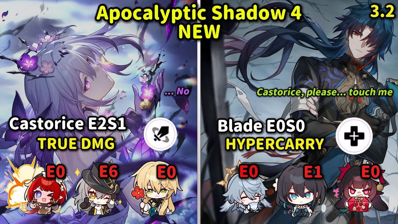 NEW Apocalyptic Shadow Floor 4 | E2S1 Castorice & E0S0 Blade Hypercarry | Honkai: Star Rail 3.2