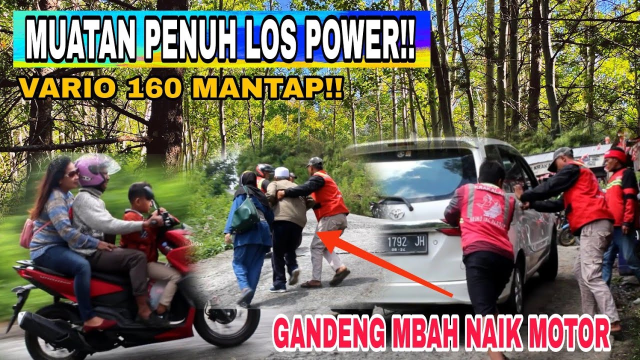 kendaraan los power sedangkan vario 160 ful power ditanjakan krakalan crew krakalan bantu mbah.